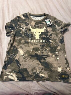 Under Armour Project Rock Women's Olive/Khaki Camo Short Sleeve Tee